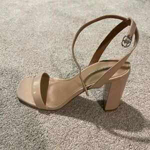 Patent Faux Leather Single-Strap Block Heel